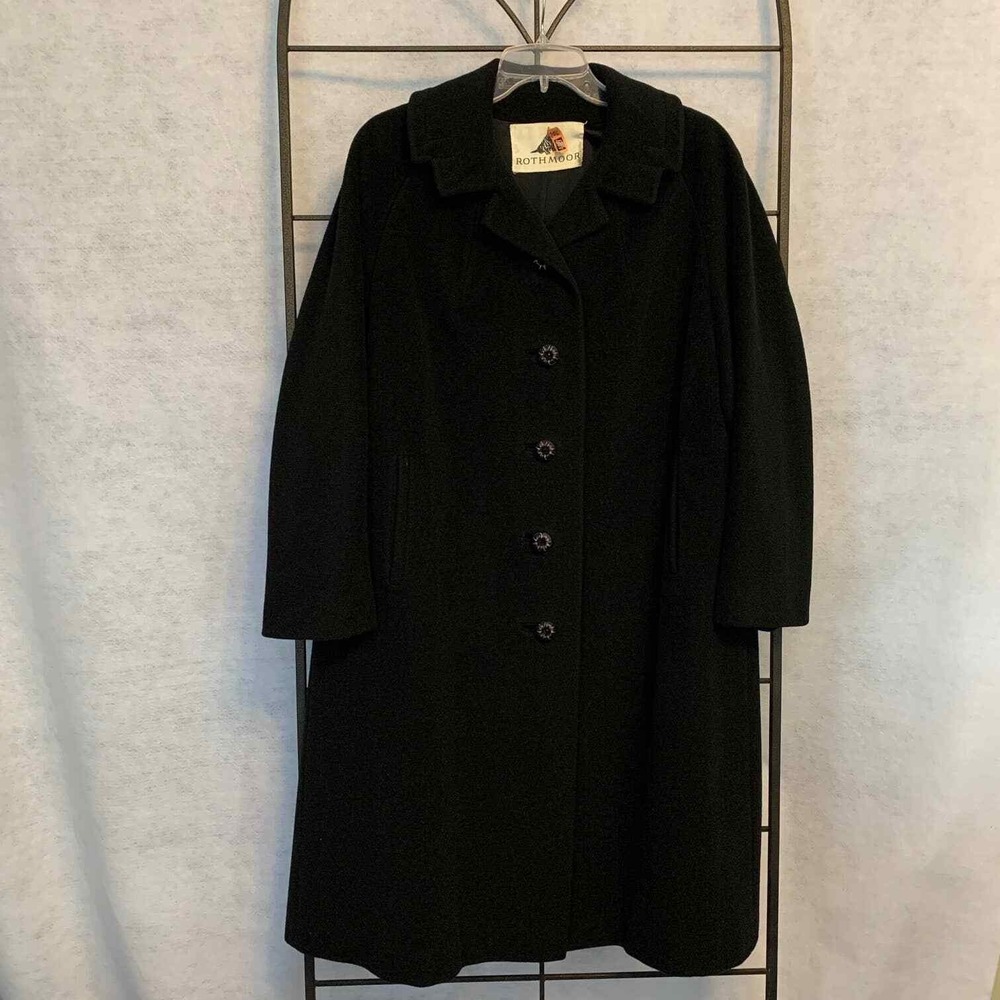 Rothmoor Vintage Wool Overcoat Womens XL Black